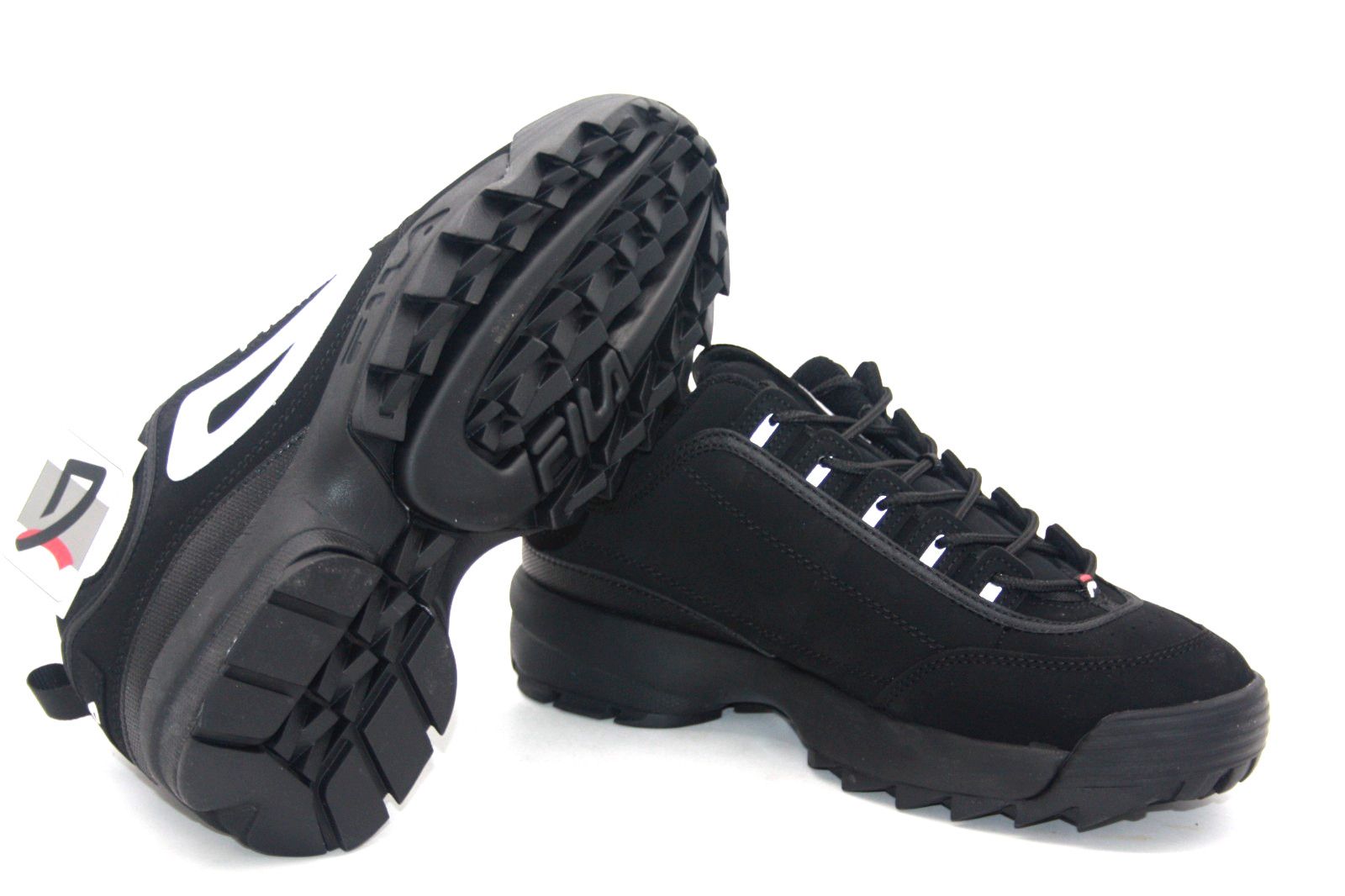 FILA DISRUPTOR II MENS SNEAKER BLACK/WHITE/RED FW01653-018 FASHION SHOE