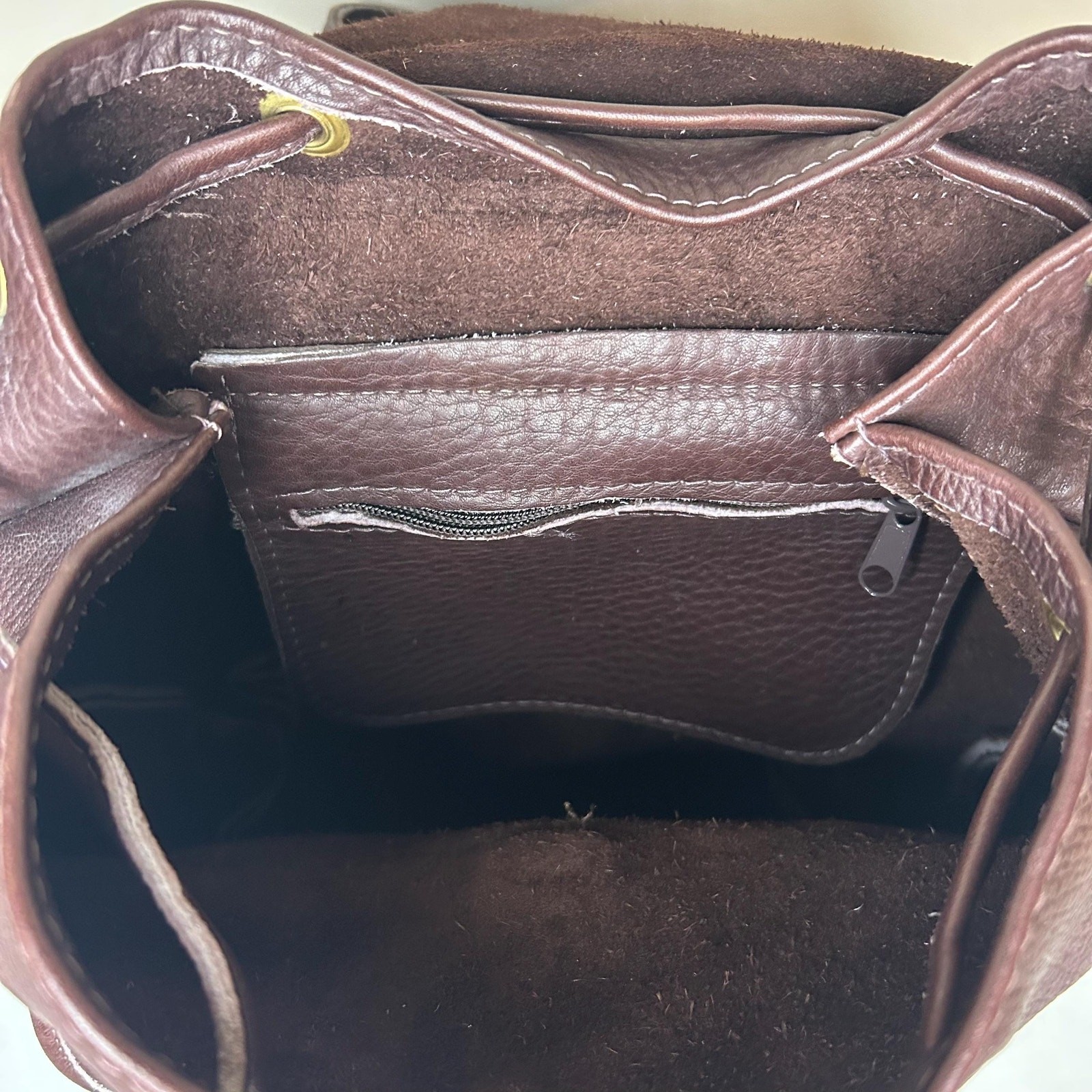 Vintage Style Dark Brown Full Grain Leather Rucksack Backpack