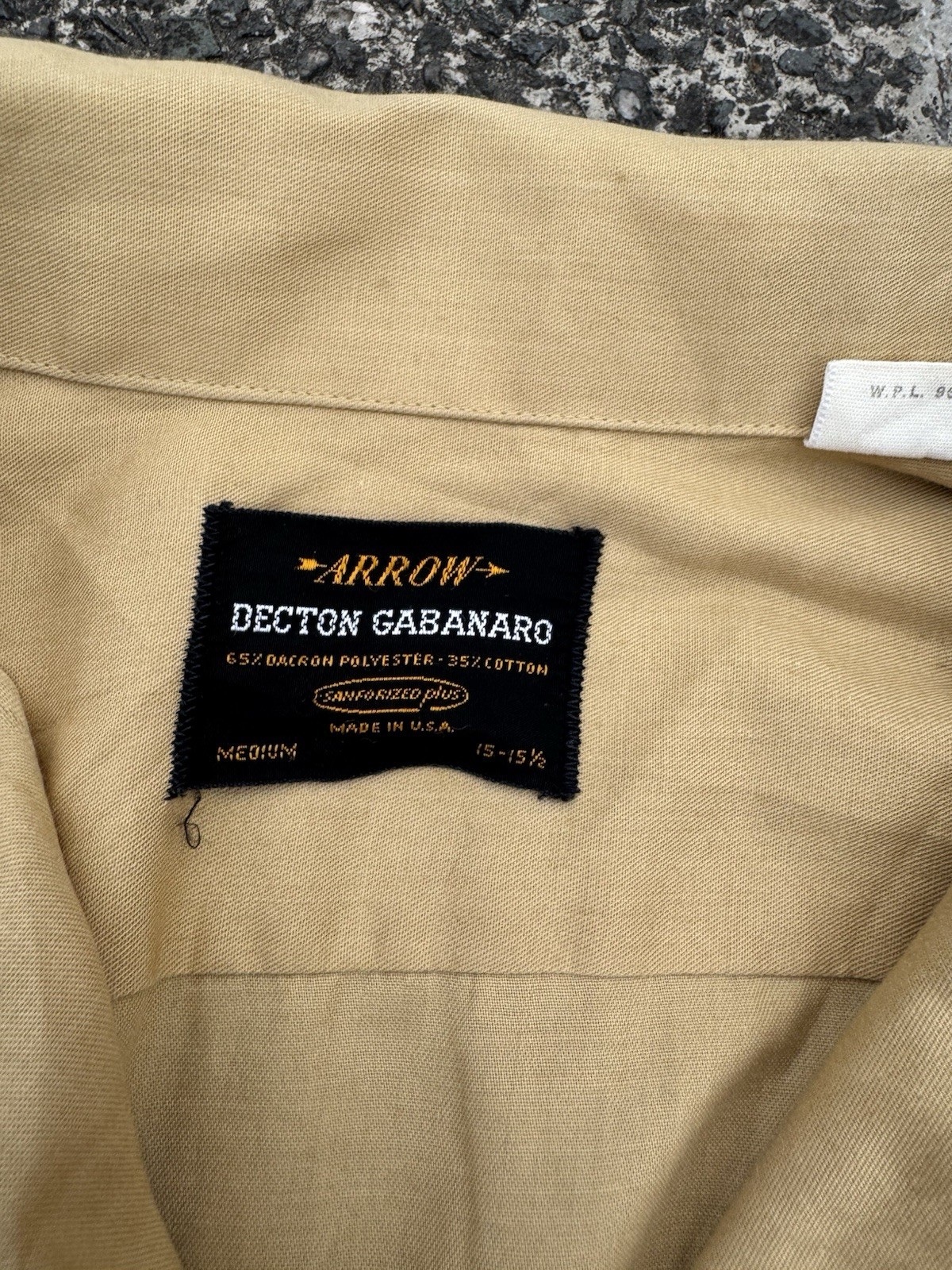 Vtg 50 -60’s ARROW DECTON GABANARO SANFORIZED Men’s Yellow Gold
