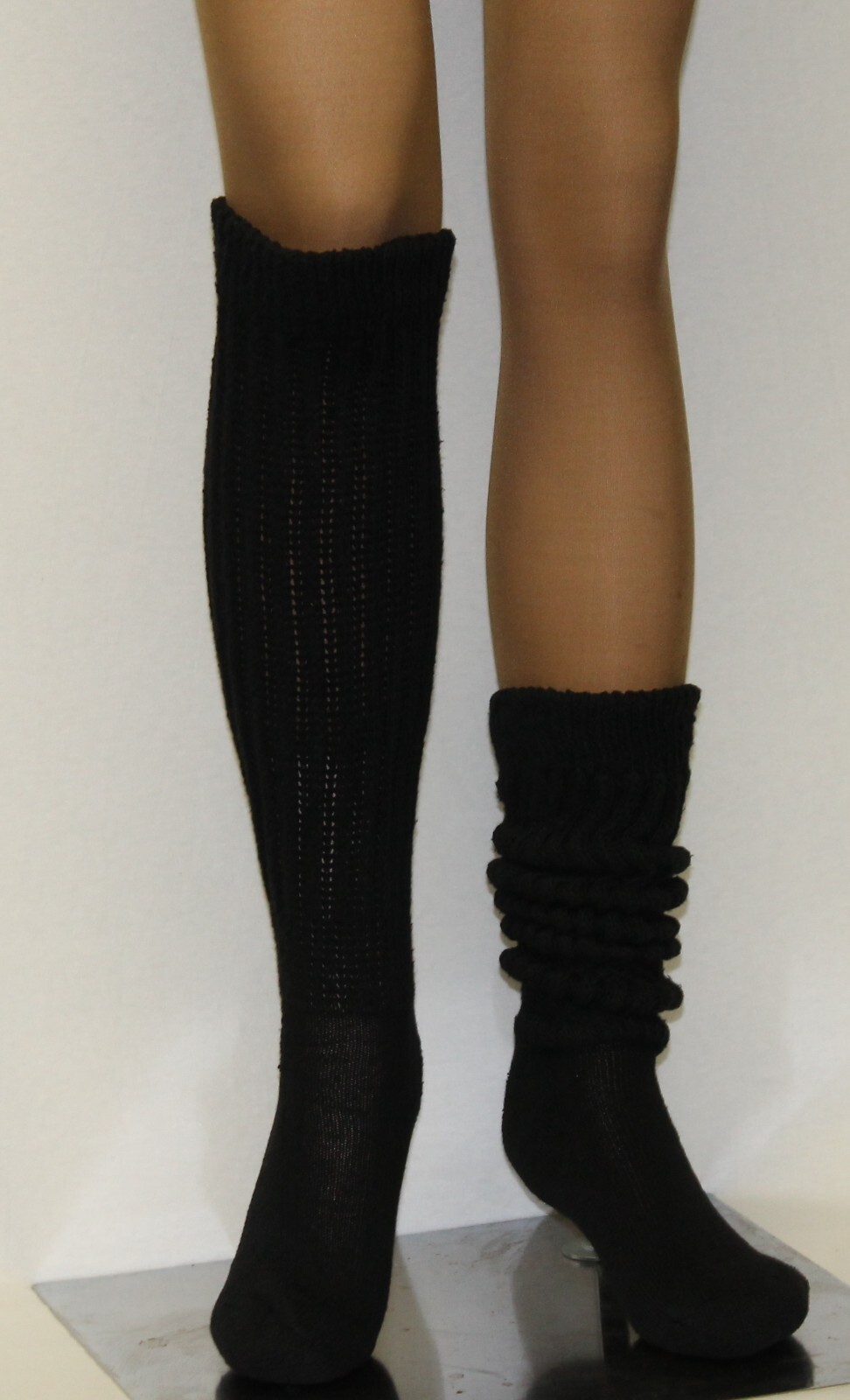 SLOUCH KNEE SOCKS Hooters Uniform Run Hike Walk Yoga Lg Warm Soccer Gym Made USA
