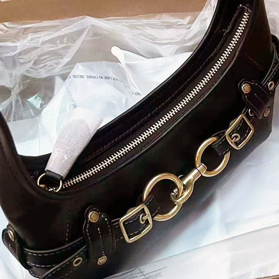 COACH Belted Ergo Shoulder Bag 26 Leather Black CEN80 F/S [DDP]