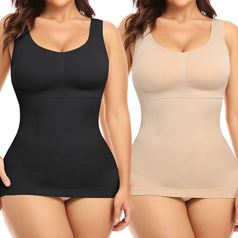 Women Shapewear Camisoles With Built in Bra Tummy Control Tank Tops Body Shaper