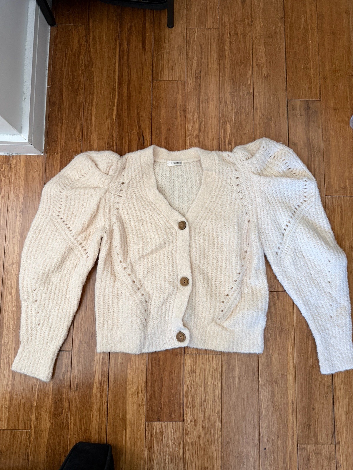 Ulla Johnson Cream Alpalca Blend Emmy Cardigan Sweater XL