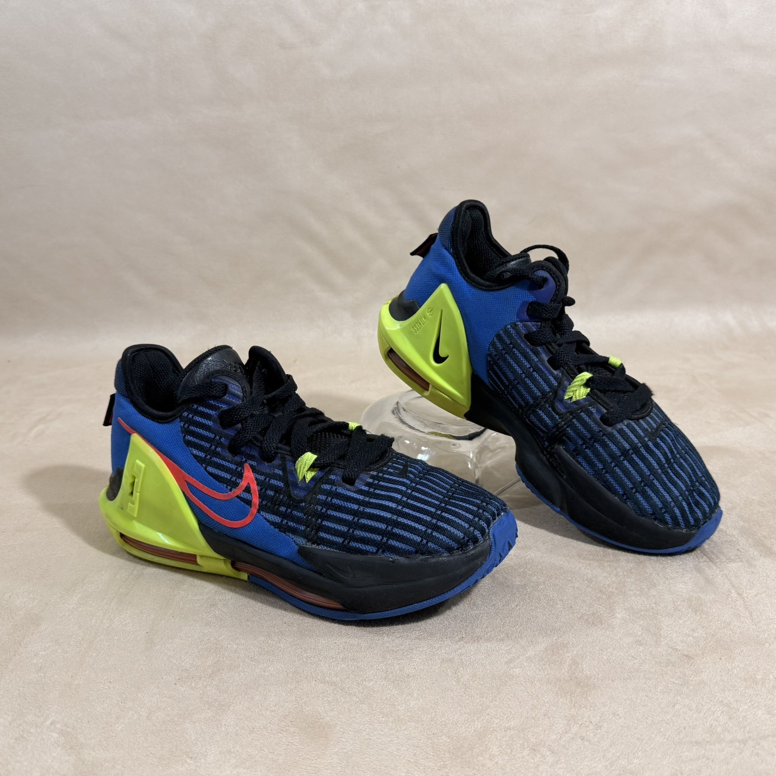 Nike Lebron 6 Witness Blue Black Neon DD0423-405 GS 5.5Y Basketball Shoes