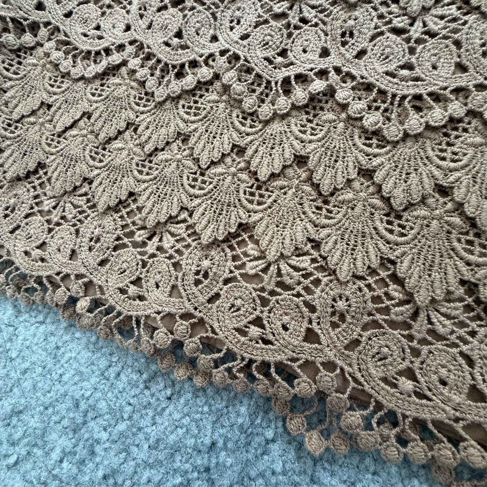 J. McLaughlin Tea Stain Sadie Multi Layered Lace Skirt 100% Cotton Spring US 4