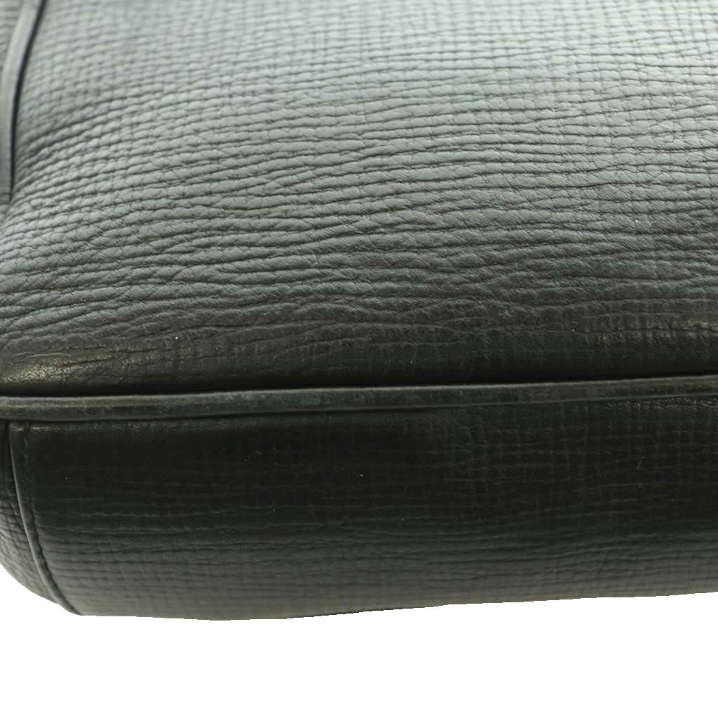 BALLY Leather Men’s Second Bag Clutch Black 7.7×2.6×12.6in Vintage B