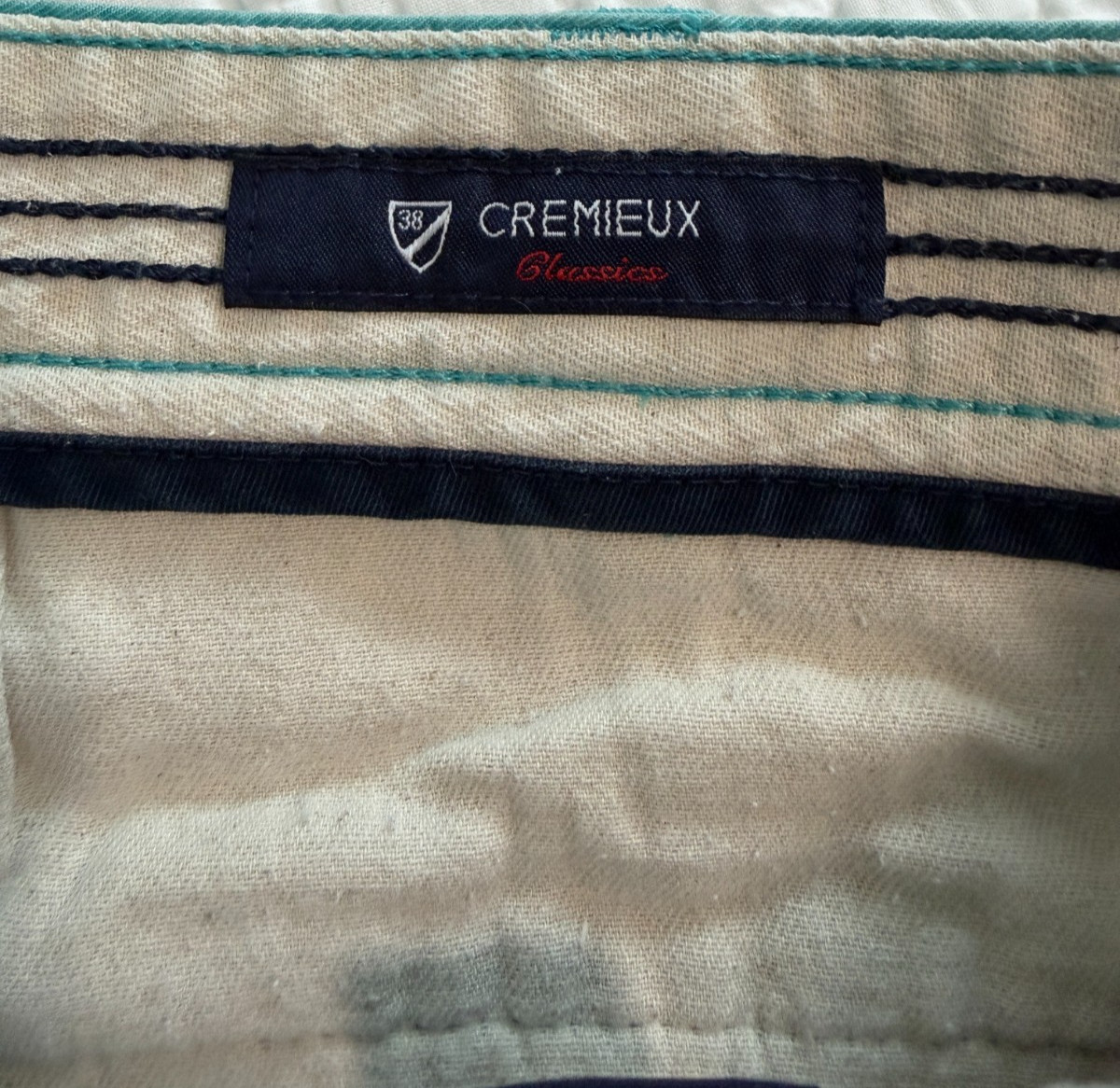 Cremiuex Classics Classic Fit Chino Shorts Mens Size 38 Aqua Blue Preppy Coastal
