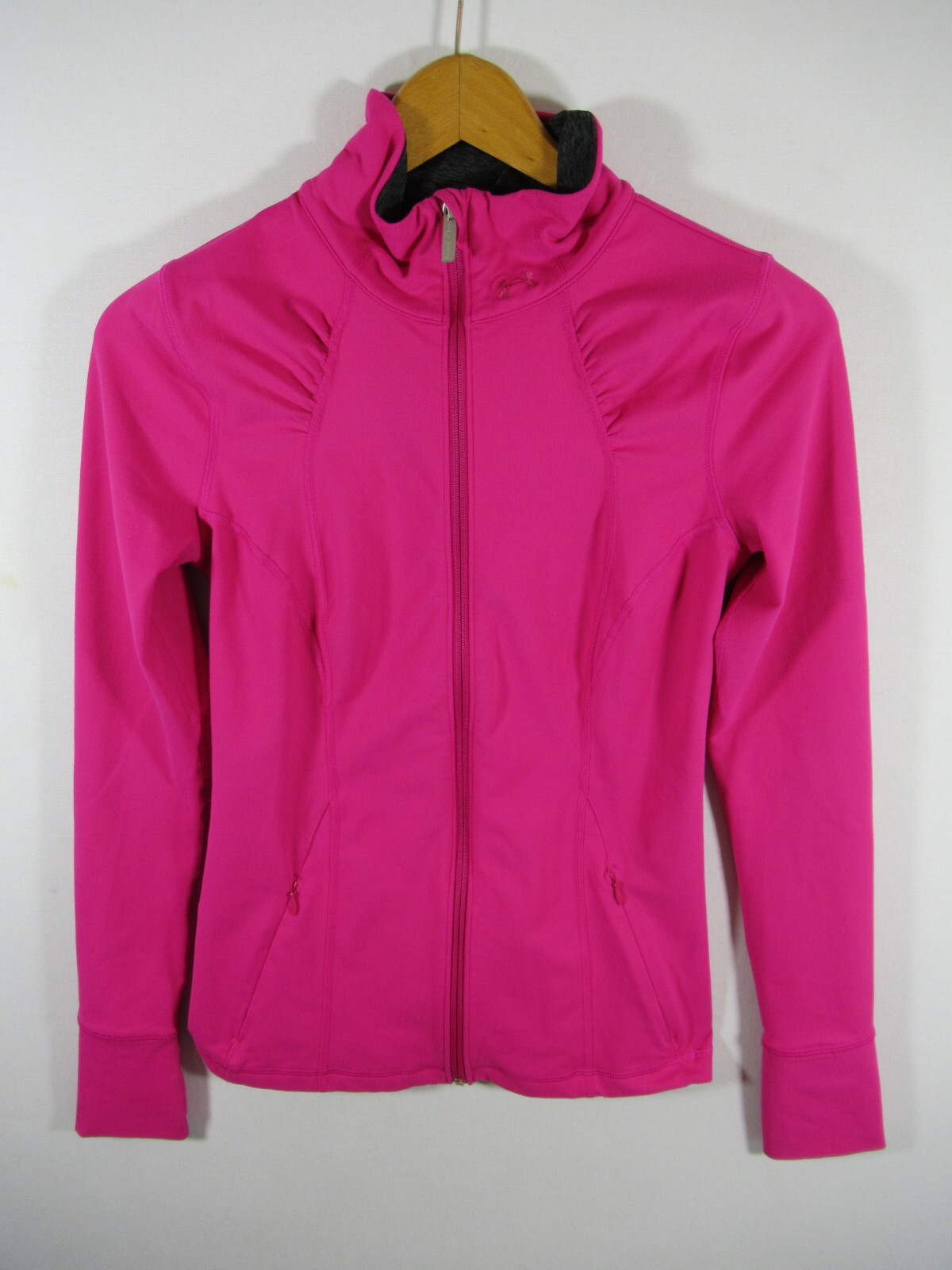 Under Armour Pink Full Zip Women S All Seasons Gear Mock Neck Athletic Top