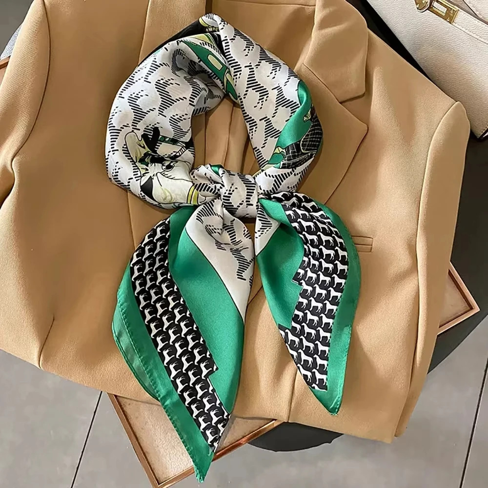 Luxury Silk Shawl Square Scarf for Women Satin Fashion Wraps Neckerchief Female