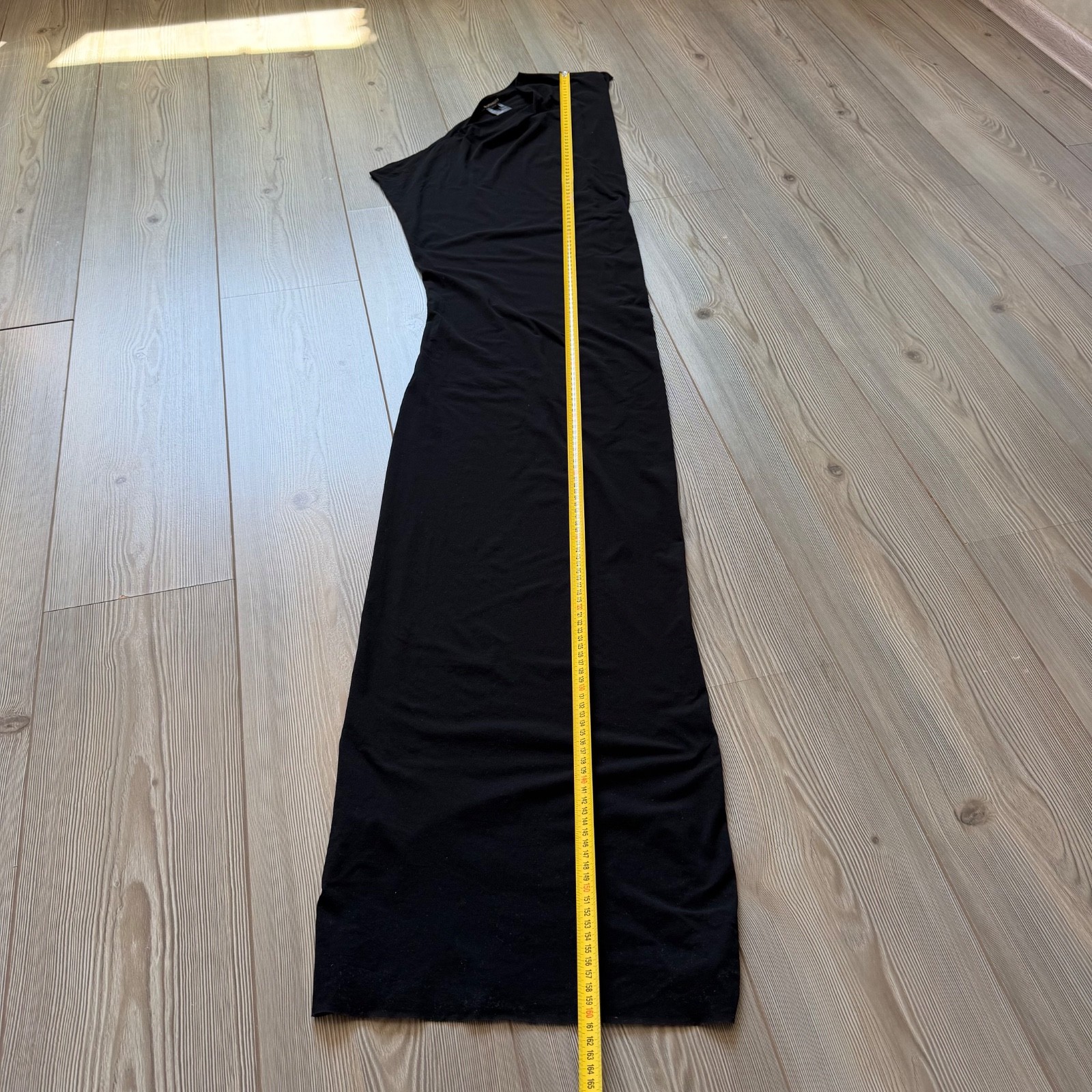 Ann Demeulemeester Black Asymmetric Mesh Maxi Dress