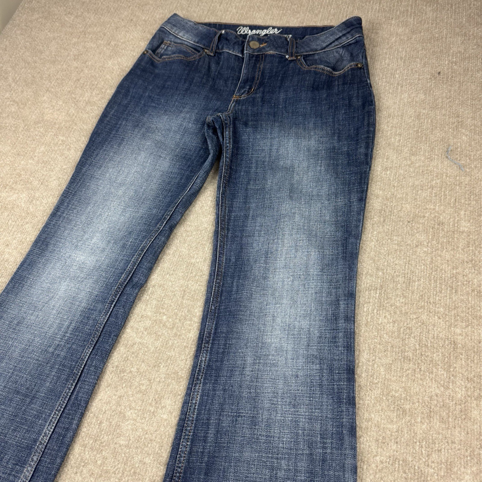 Wrangler Boot Cut Jeans Womens 7×34 Blue Stretch Denim Mid Rise Western 30×34
