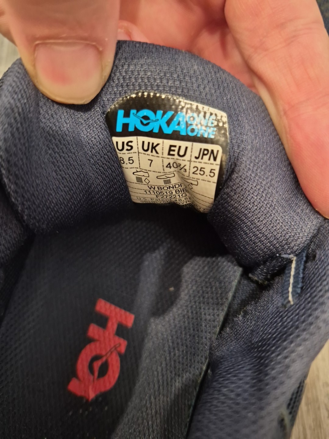 Size 8.5 – Hoka One One Bondi 7 Blue – 1110519-BIBBL