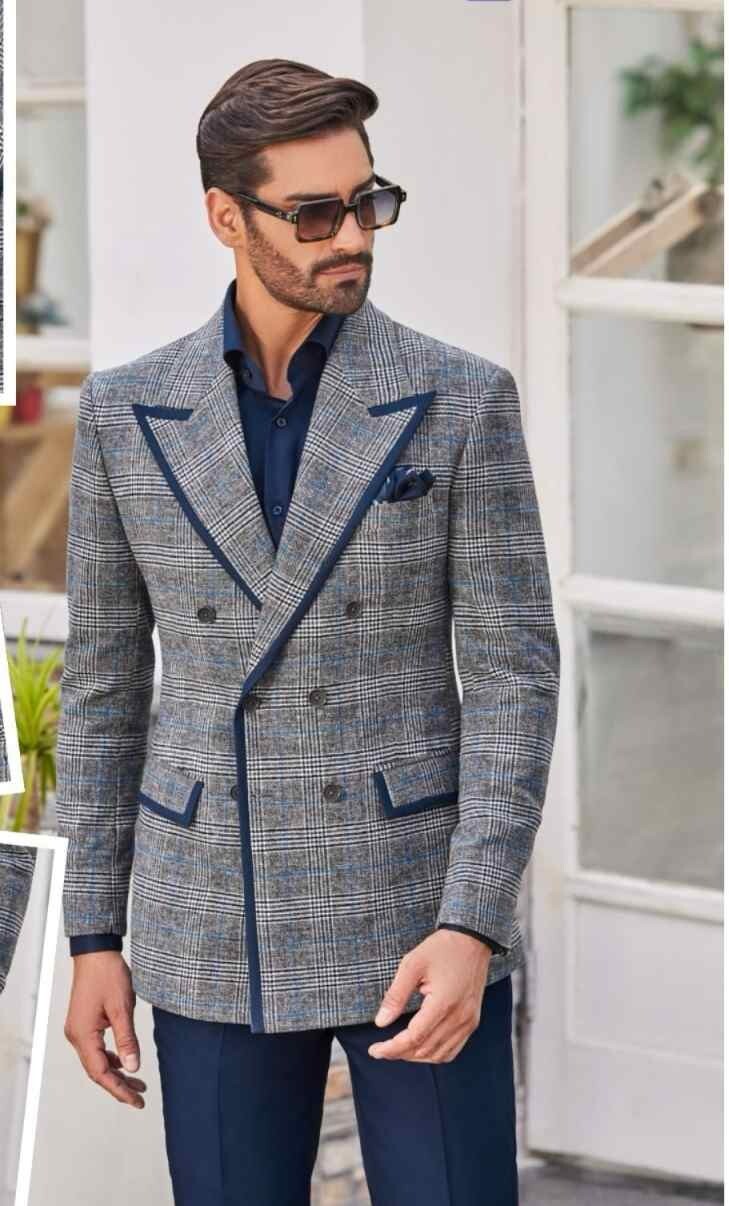 Men Suits Slim Fit Formal Prom Peak Lapel Tuxedos Prom Jacket Vest Pant Business