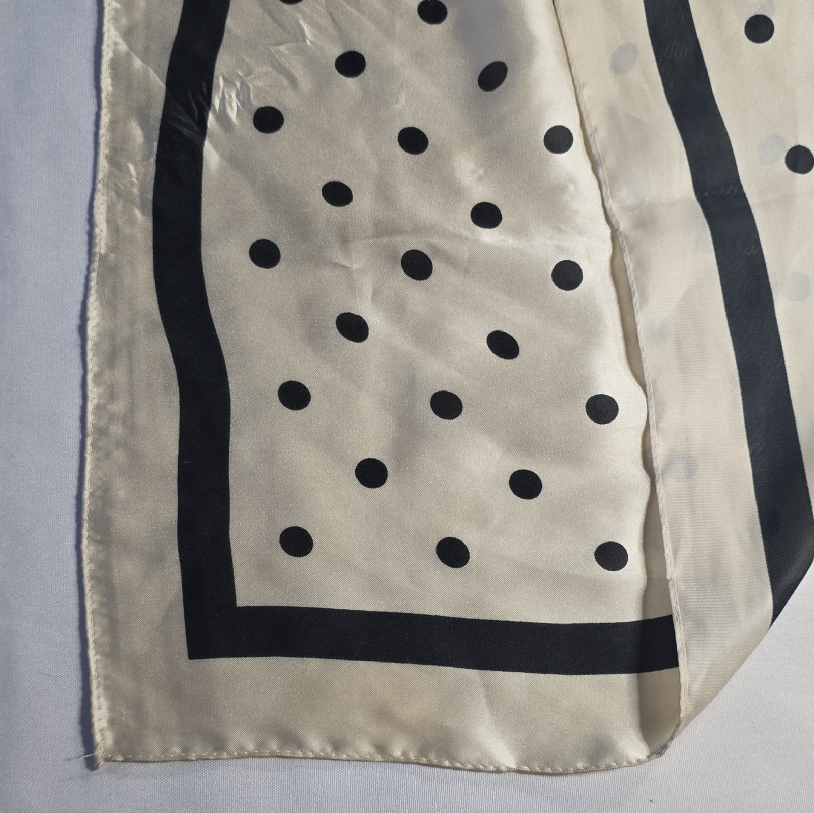 Anna-Kaci fashion Satin silk scarf with polka do 27.5IN×27.5IN