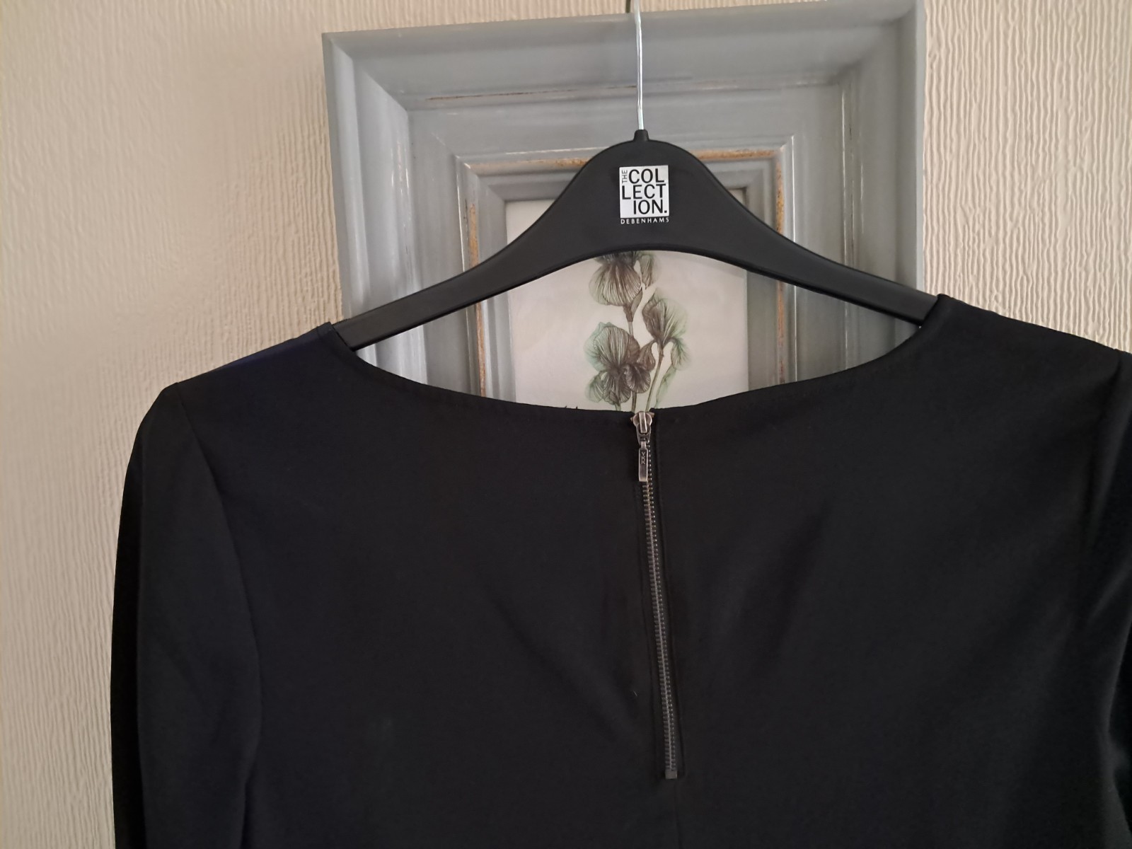 Kaliko black navy ivory pink floral panel tunic dress. UK 12. New