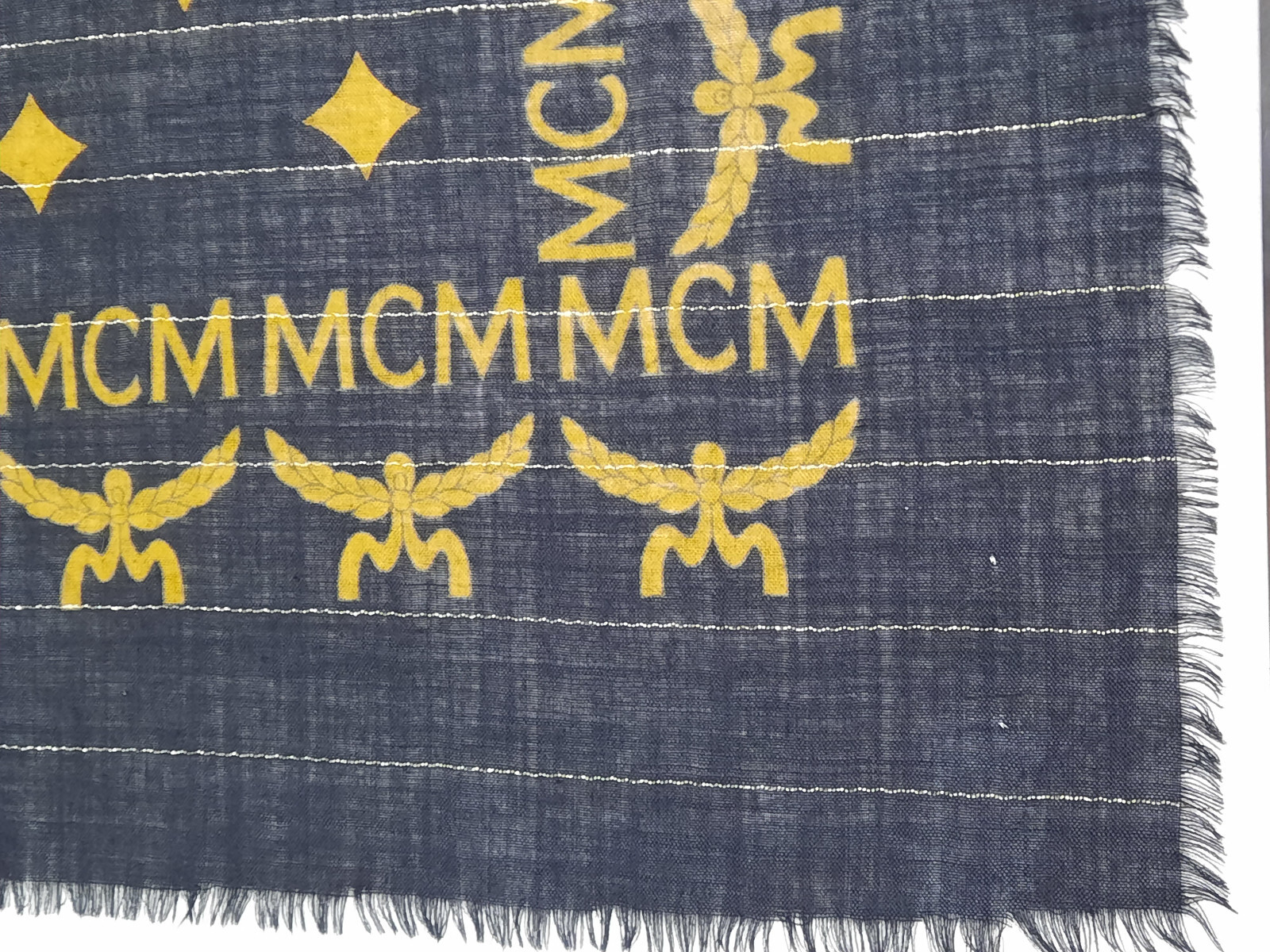 MCM wool scarf, beige, 52 1/2 x53 in, authentic, made in Italy