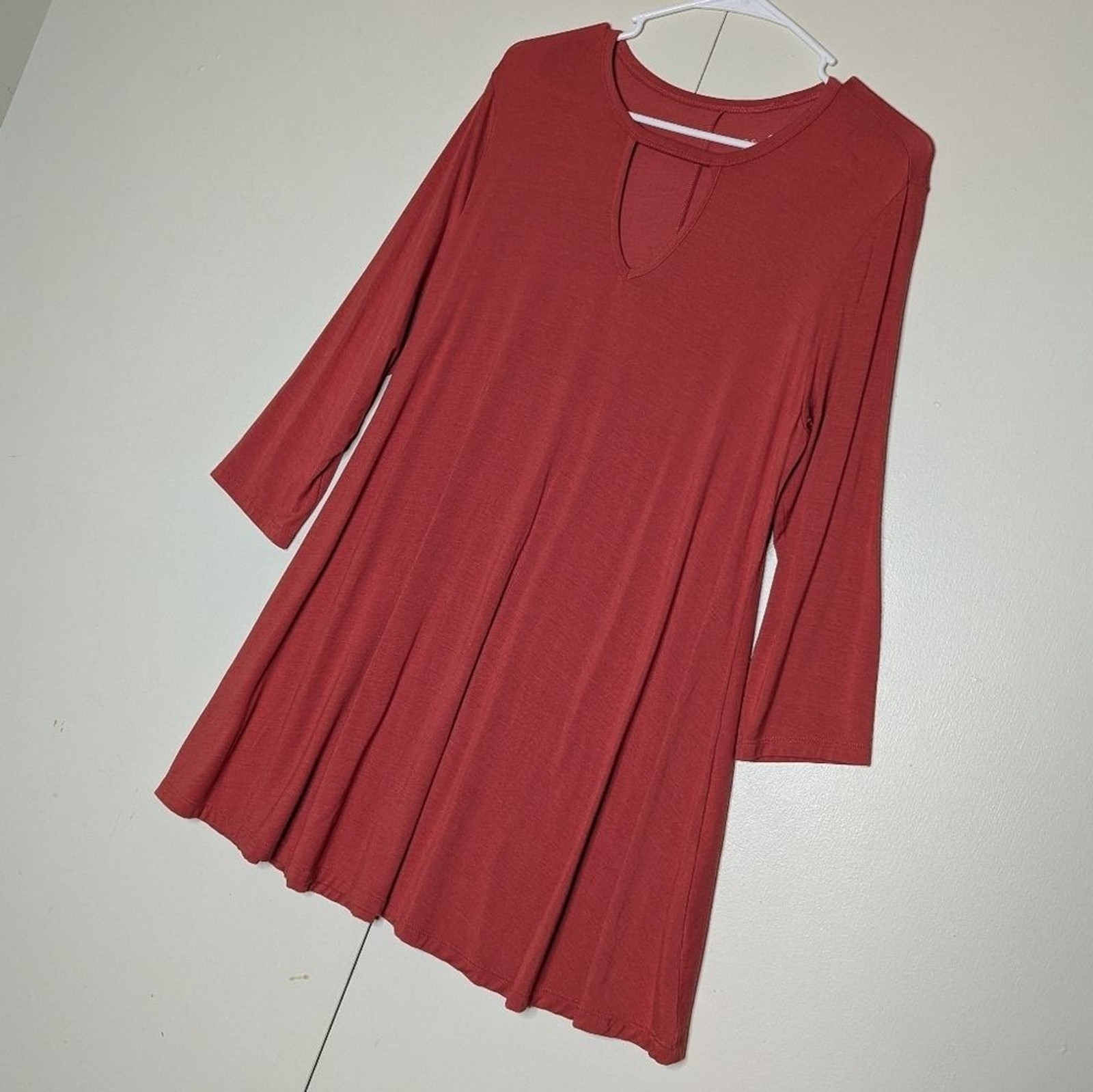 Soft Surroundings Heavenly Soft Keyhole Tunic In Terracotta