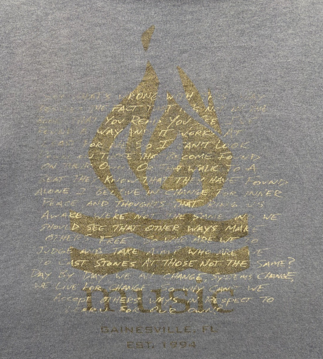Vintage Hot Water Music Gainesville FL EST 1994 Blue T-Shirt Fruit of the Loom L