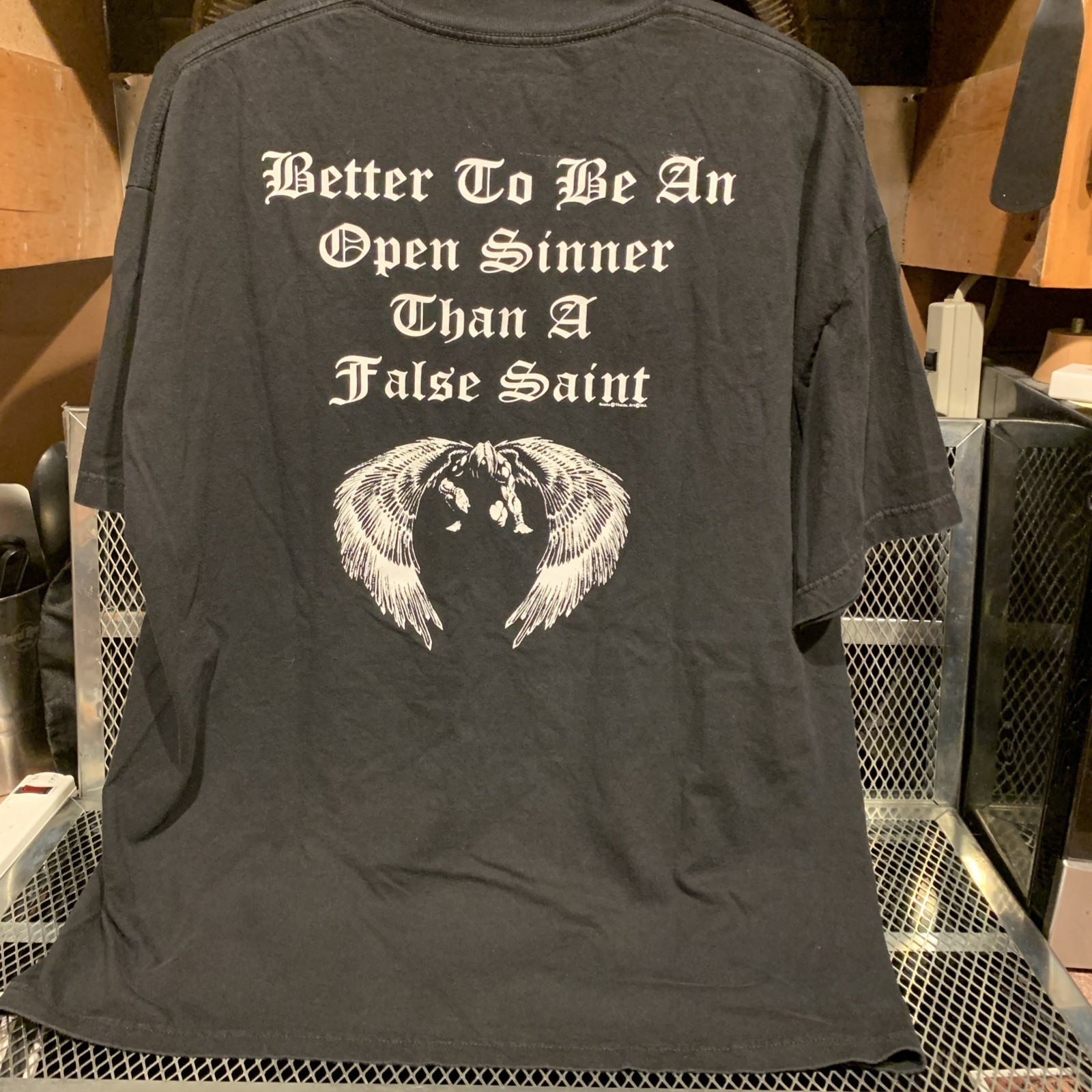 Wicked Jester Graphic T Shirt Mens 2X Black Red Open Sinner VS False Saint Y2K