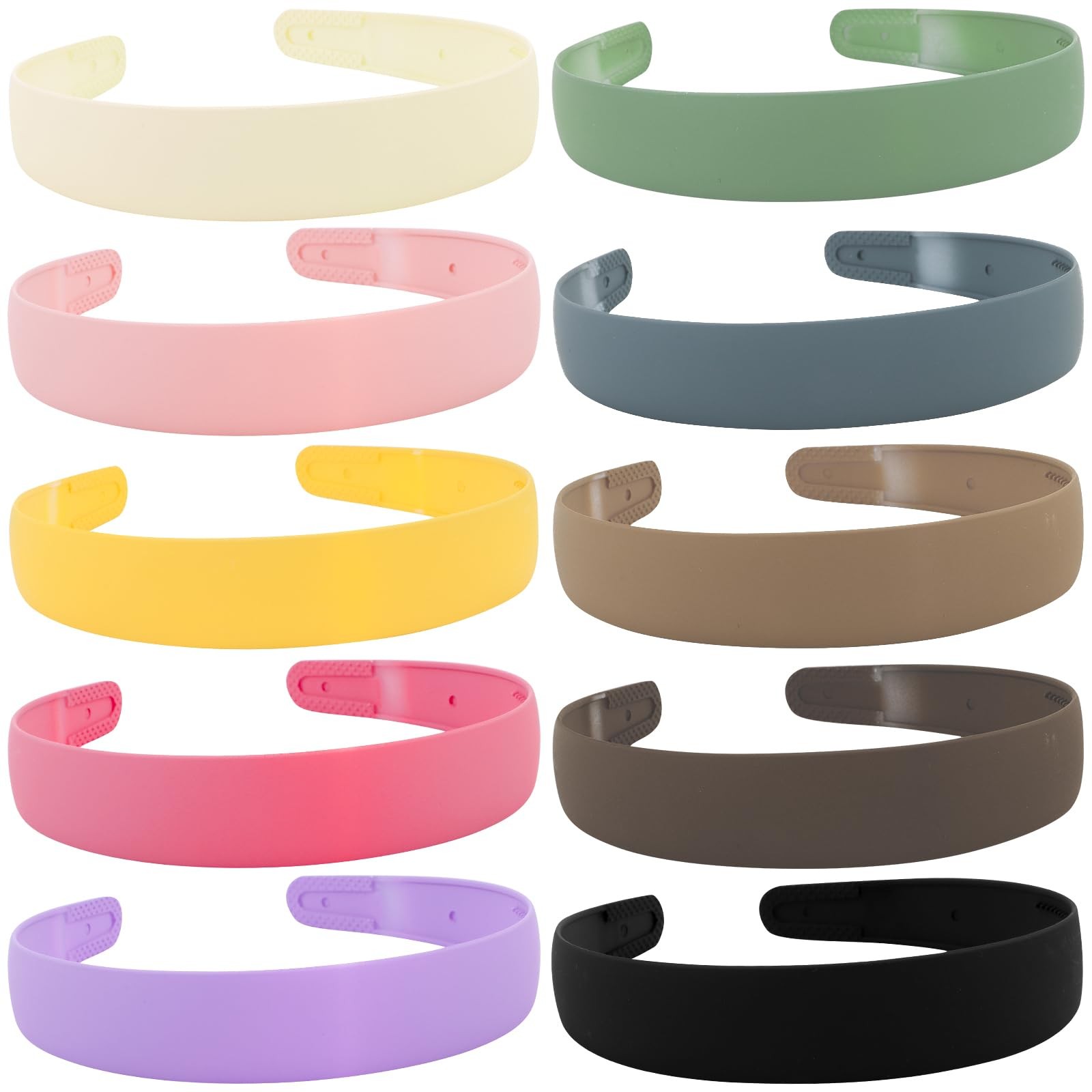 Wecoe 10pcs Colorful Headbands with Teeth, 1 Inch 1 Count (Pack of 10), Set B