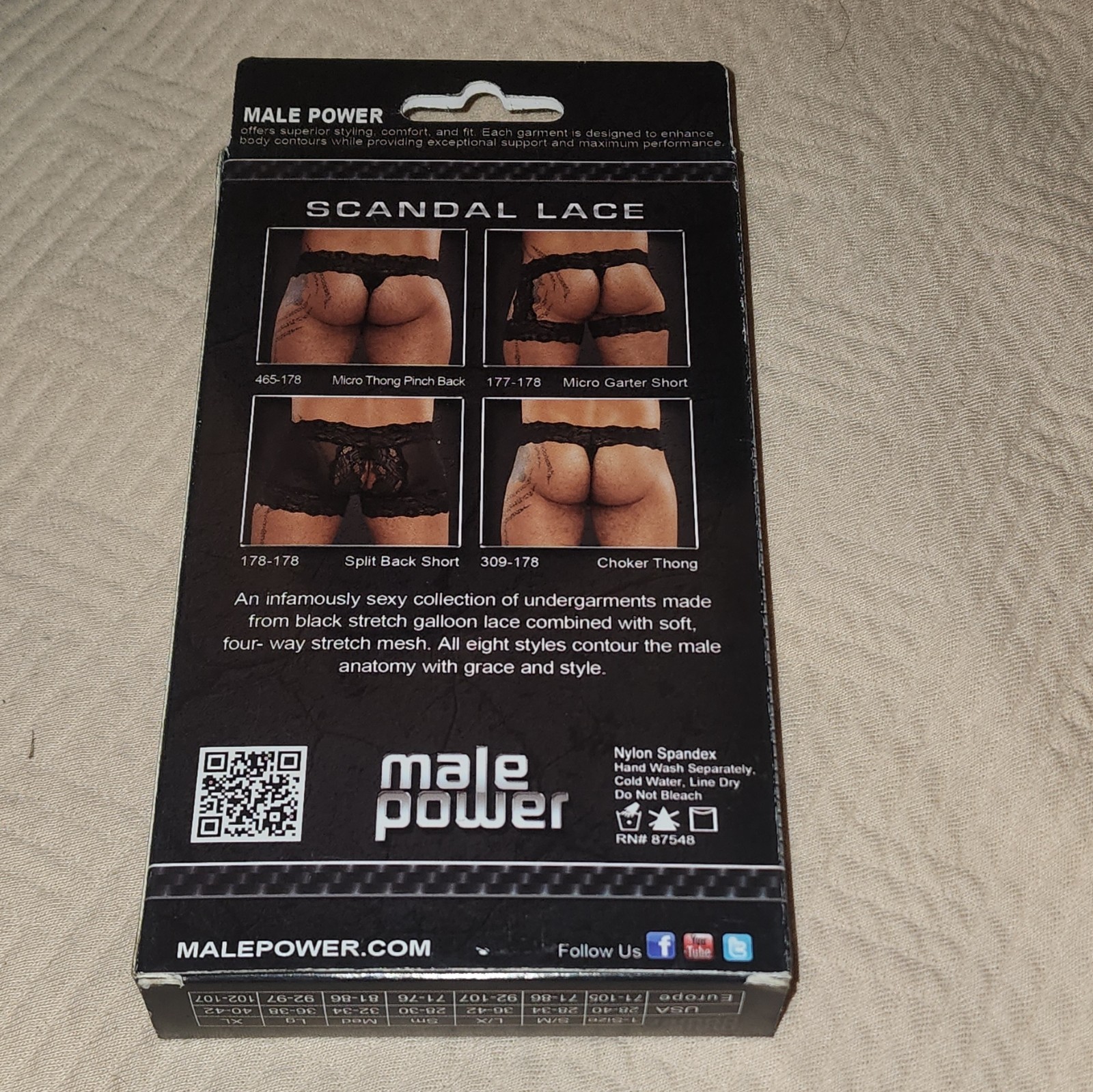 Micro Garter Short Scandal Lace Male Power Bóxer Color Black