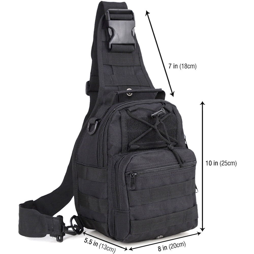 Mens Backpack Tactical Sling Shoulder Bag Molle Travel Chest Pack Outdoor Hiking