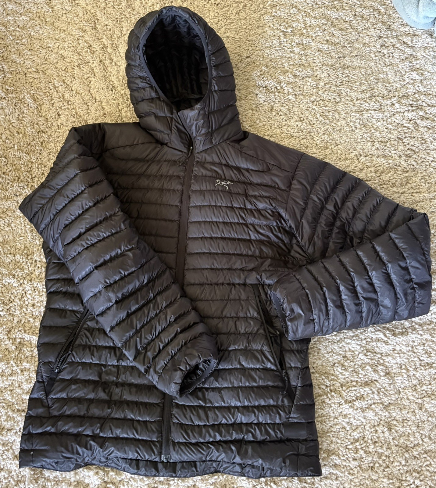 ARC’TERYX Jacket Mens Sz M Black Puffer Cerium SL Hooded Puffer Down Coat Zip