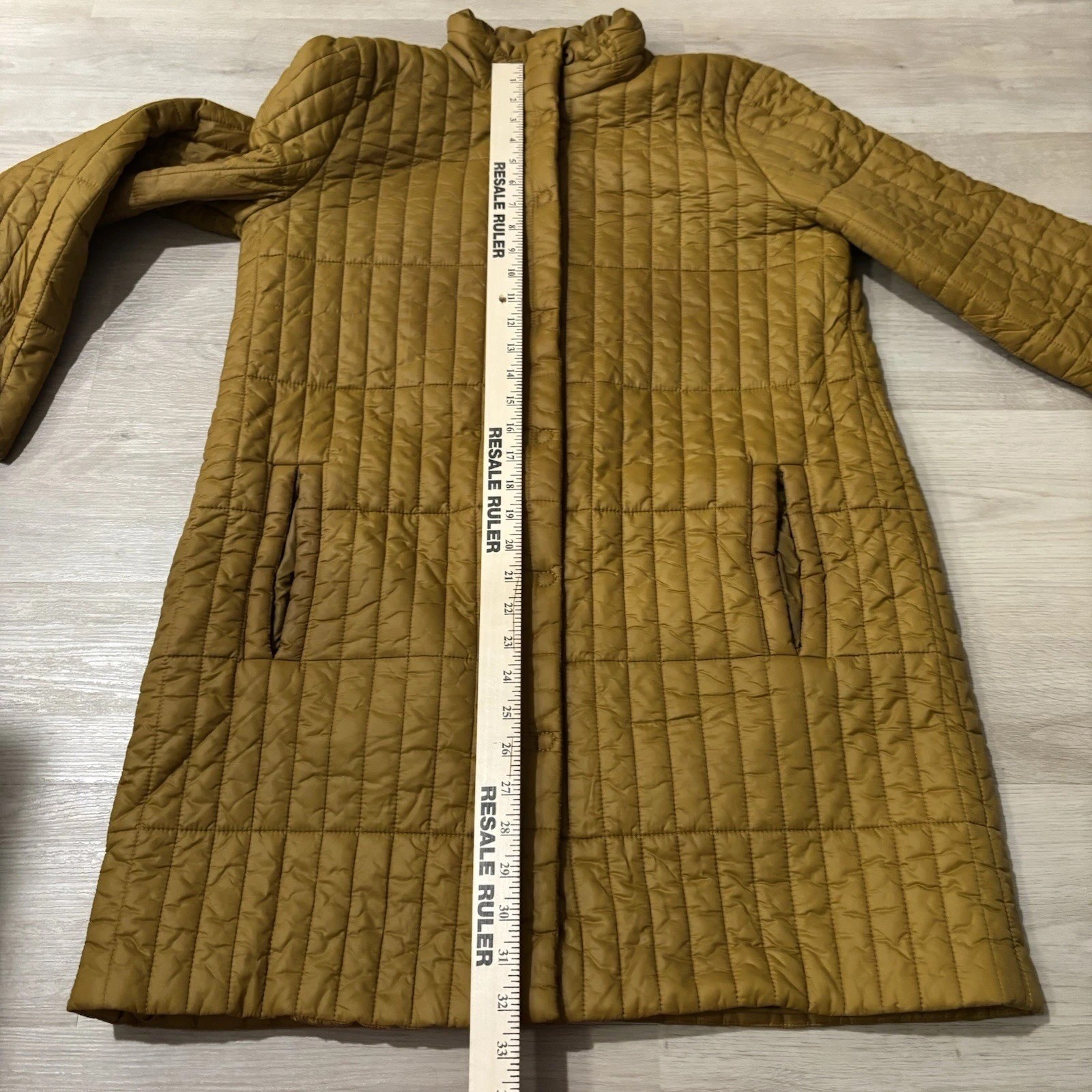 Eileen Fisher Puffer Jacket Women’s Small Brown Full Zip Snap Button Winter*