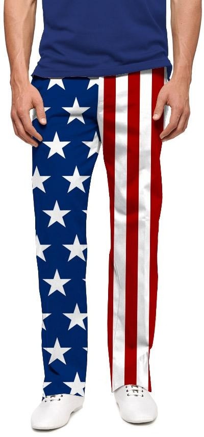 Loudmouth Golf Pants American Flag Stars Stripes Patriotic Red White Blue