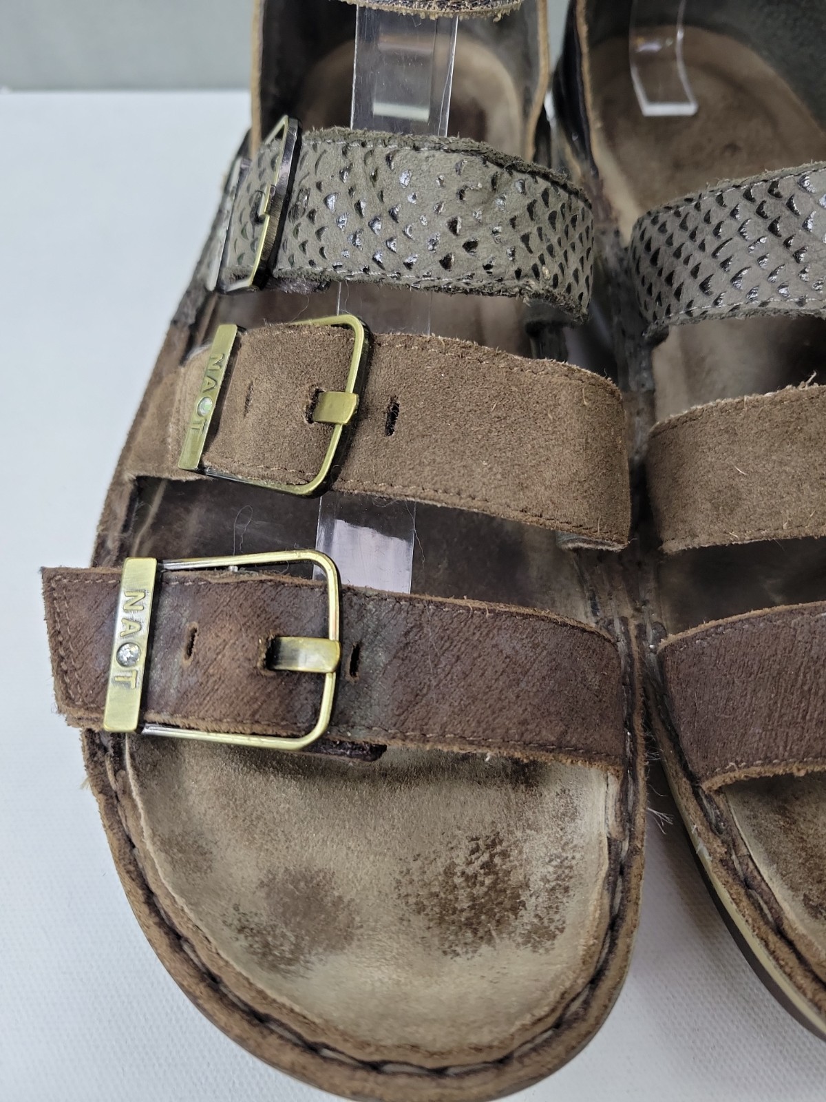 Naot Begonia Gladiator Brown Leather Ankle Strap Comfort Sandals EU 40 US 9-9.5