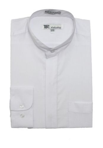 Mens’ mandarin collar ( banded collar) dress shirt by Fotino Landi Style SG01