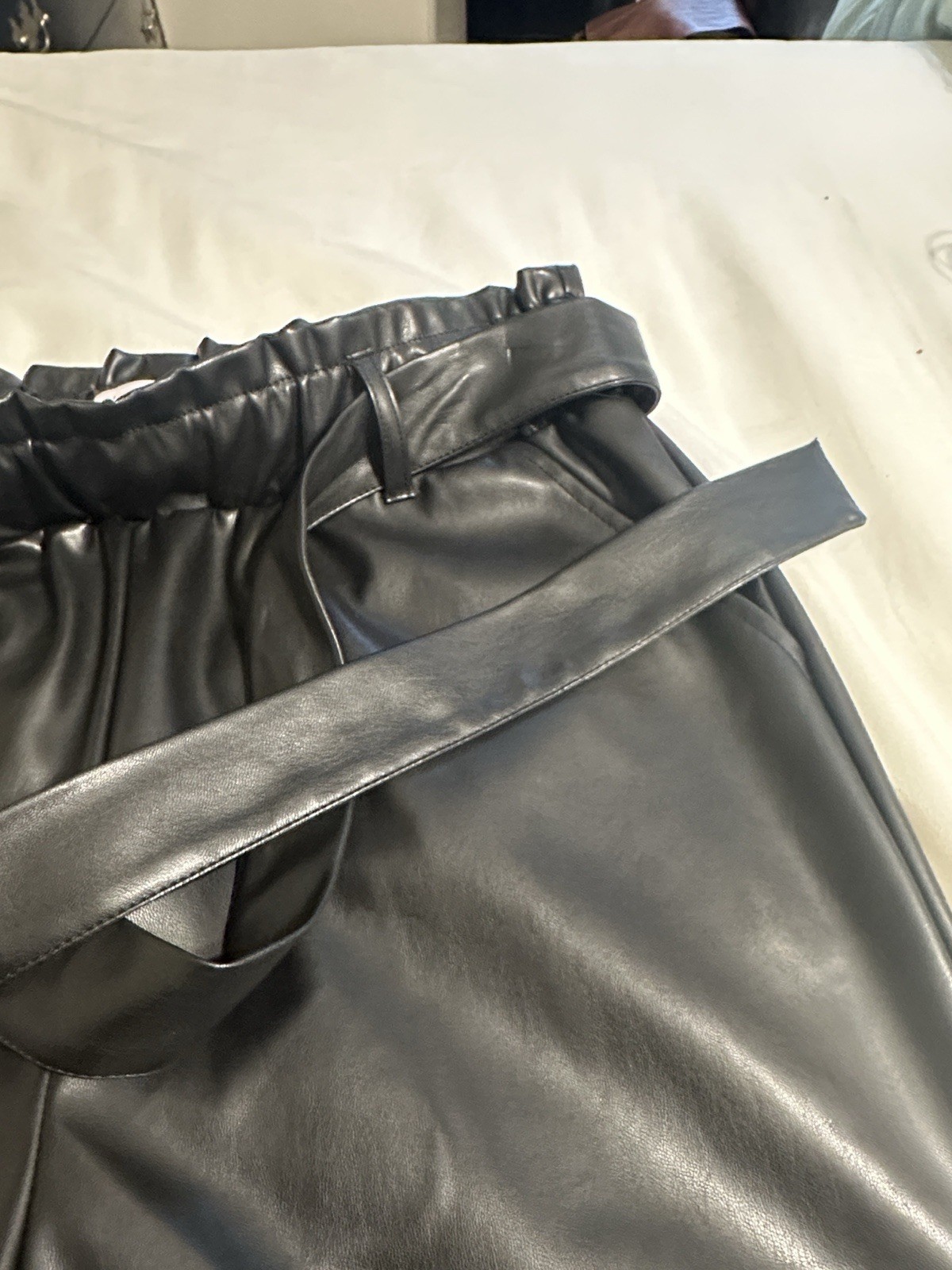 SO Faux Leather Jogger Pants, NEW, Black, Pockets, Size XL