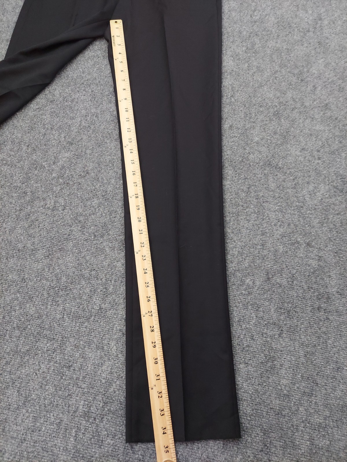 Ballin Dress Pants Mens 33 Black Comfort Eze THEO Super 120s Wool Unhemmed NWT