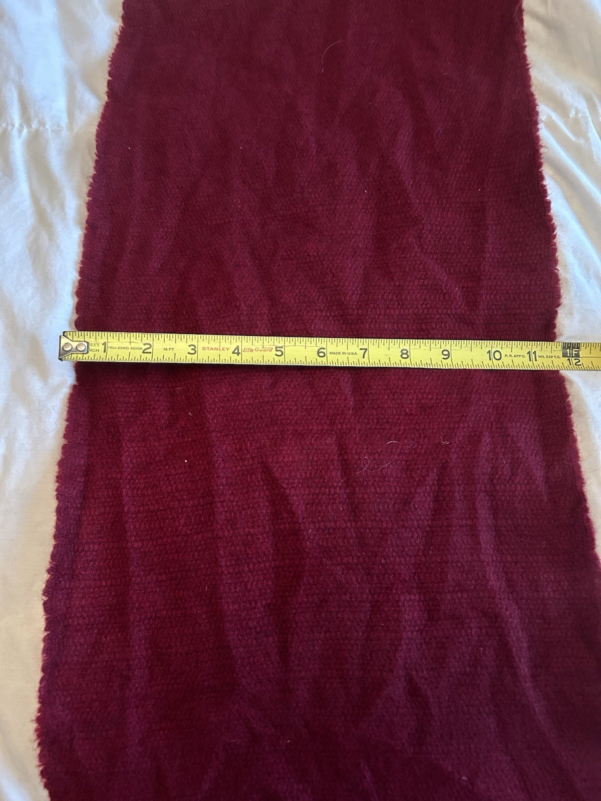 GOBI Cashmere Woven Burgundy Solid Fringe Rectangle Scarf 64 x 12
