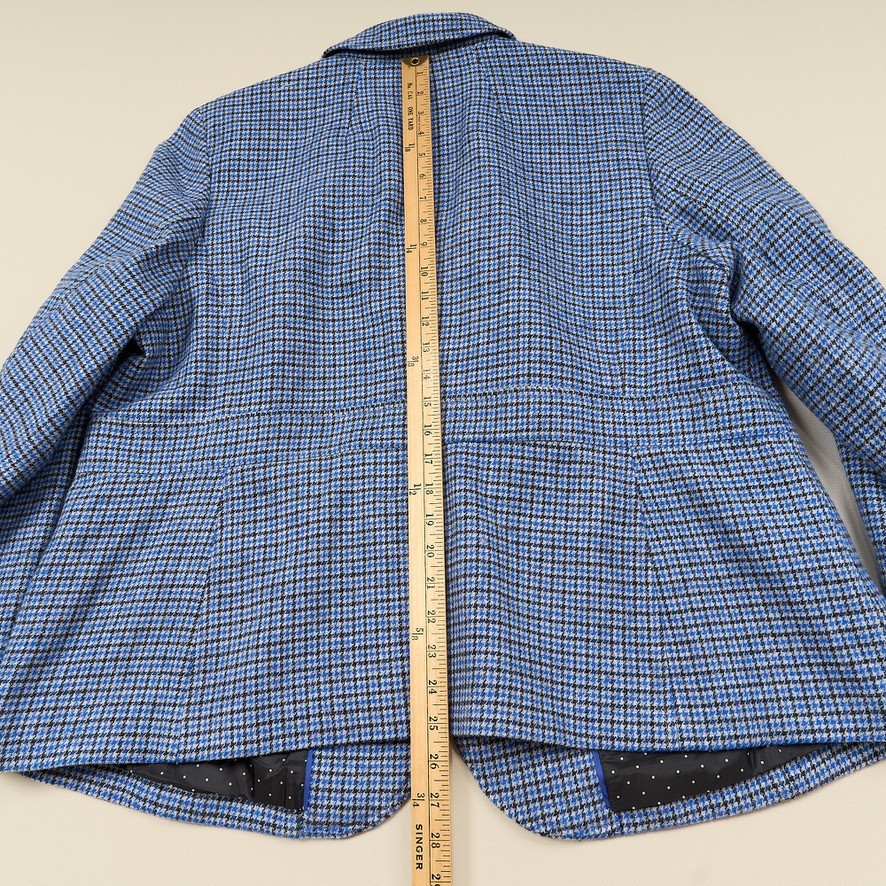 Talbots Aberdeen Wool Blend Blazer Womens Sz 18W Plus Blue Plaid Lined