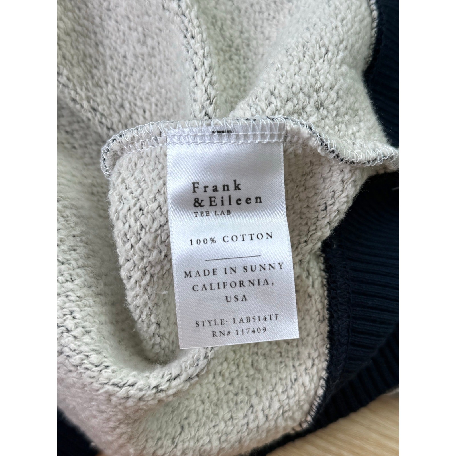 NWOT Frank & Eileen Ribbed Knit Cozy Pullover Sweatshirt Navy White Stripe Large
