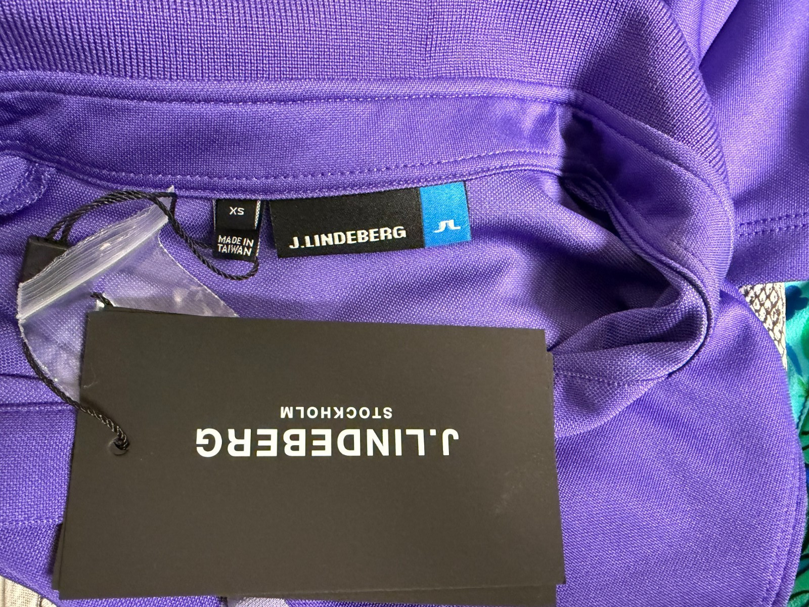 J. Lindeberg NEW Cina TX Jersey Jaquard Purple Dress Size XS Golf Zip Pockets