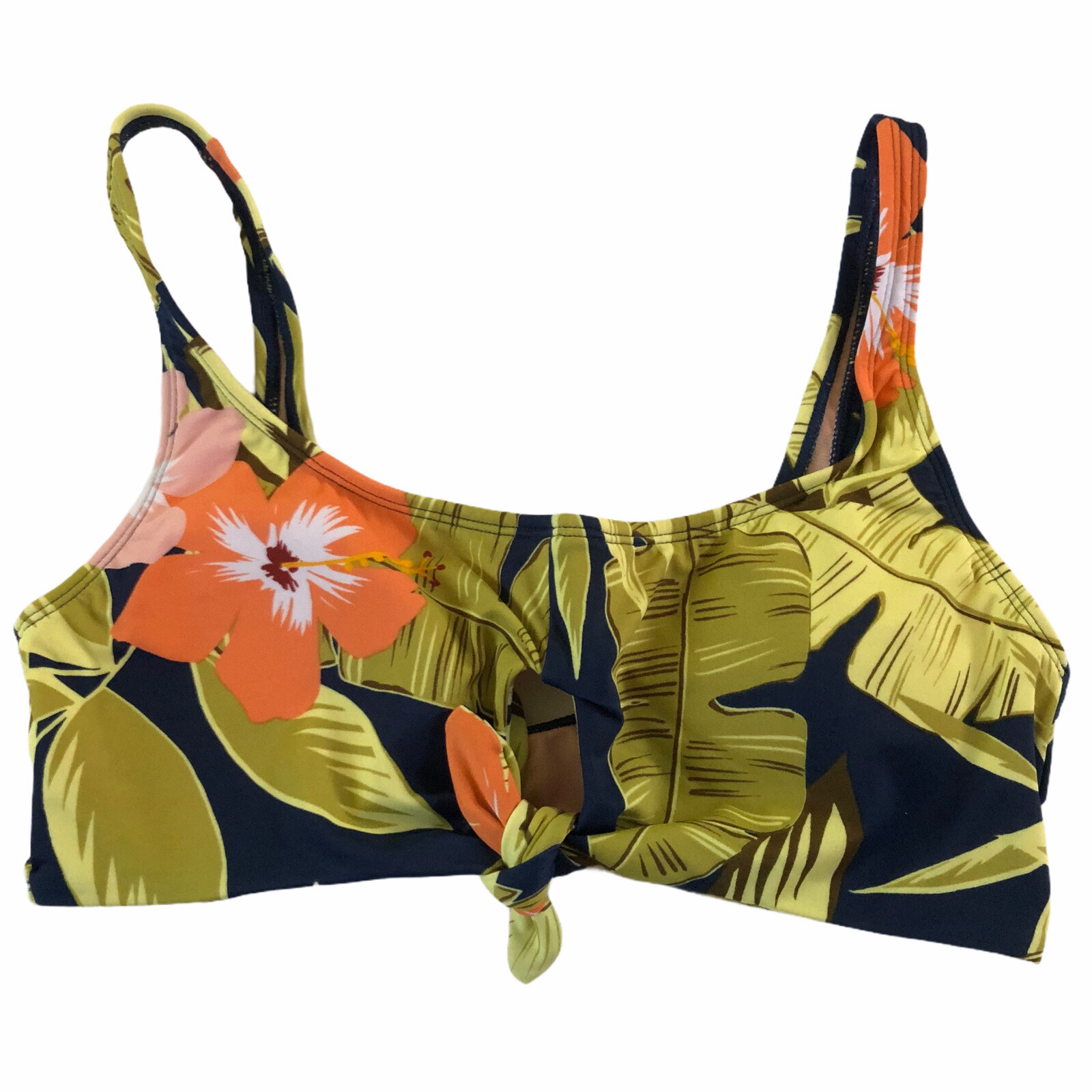 NWT Beach Betty Miracle Brands Small Swim Navy Bikini Tie Top Green Orange #MQ14