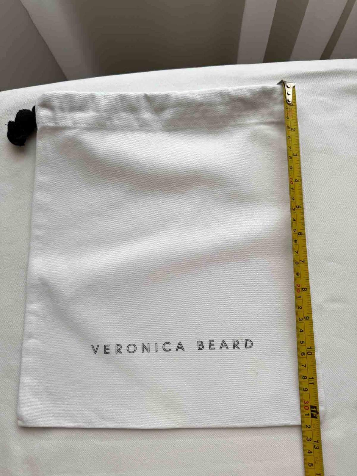 Veronica Beard White Dust Bag 12.6×10.6 in Drawstring Storage Pouch Authentic