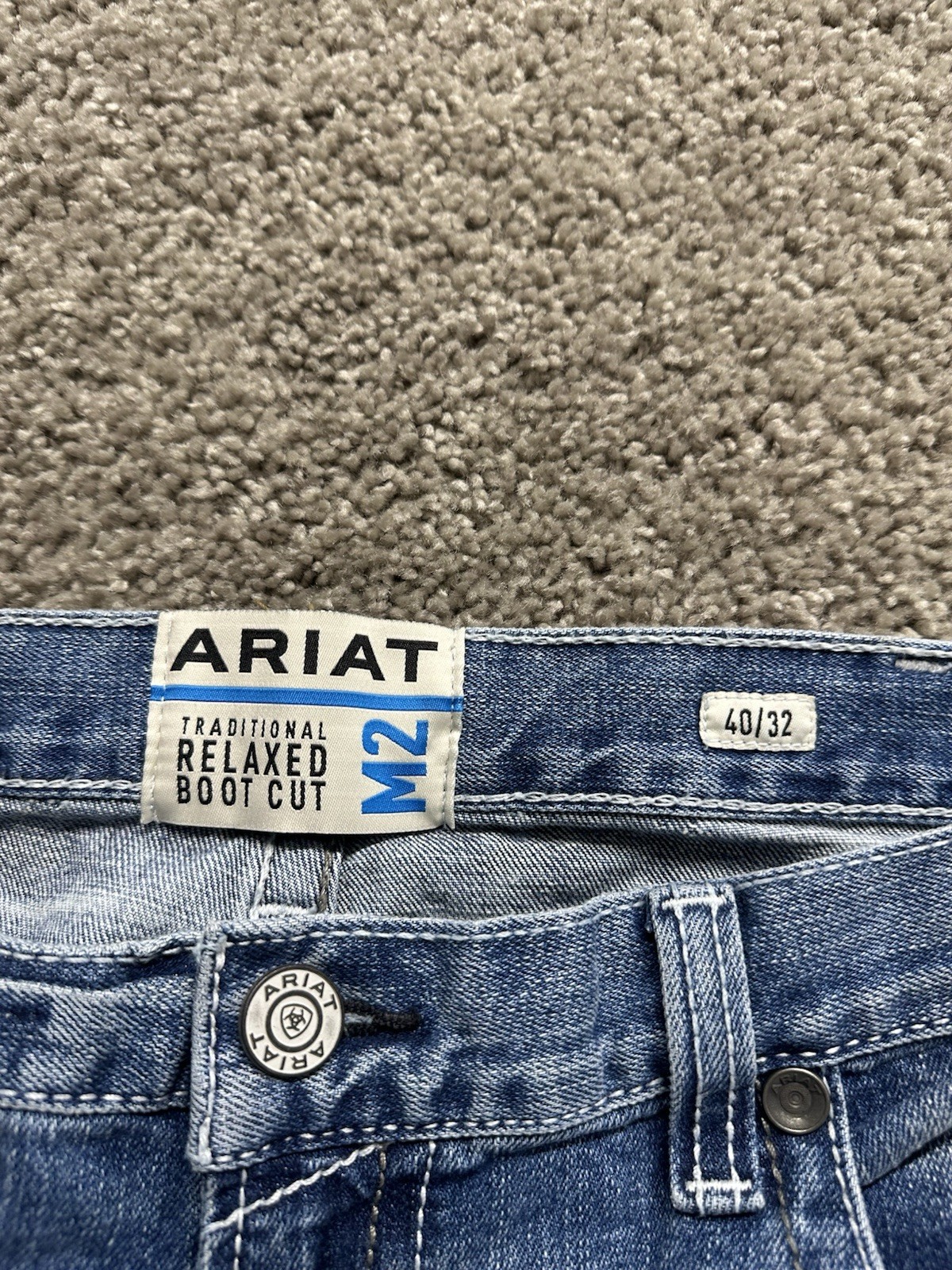 Ariat M2 Traditional Relaxed Boot Cut Jeans Mens 40×32 Blue Denim Western Cowboy