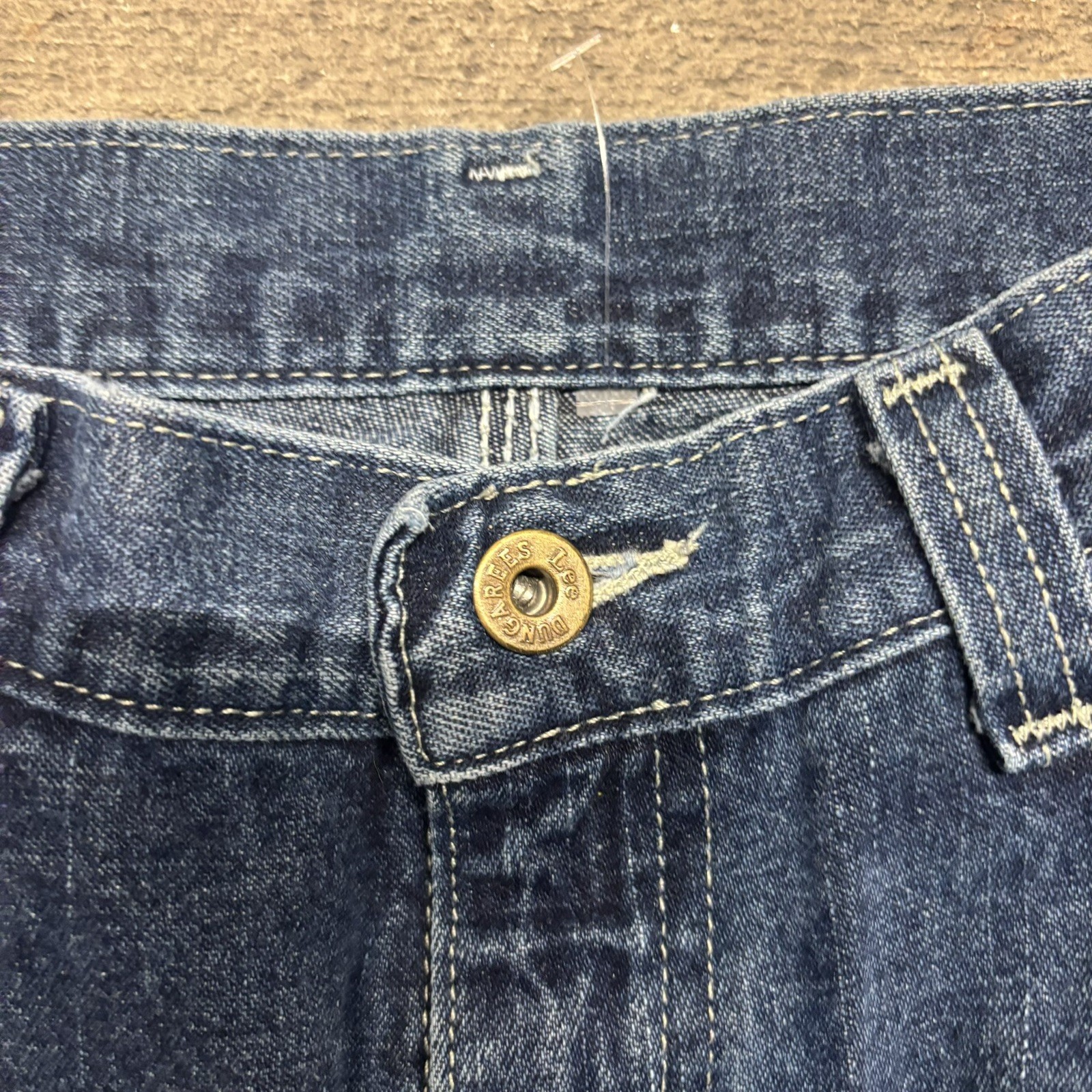 Vintage Lee Workwear Blue Carpenter Jeans High Waisted Wide Leg 26 90s Utility