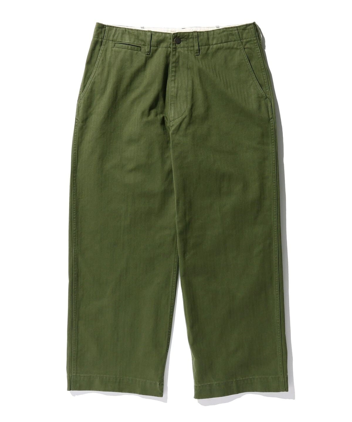 New BEAMS PLUS Mil Trousers Herringbone Olive Military Pants Limited Tokyo S-XL