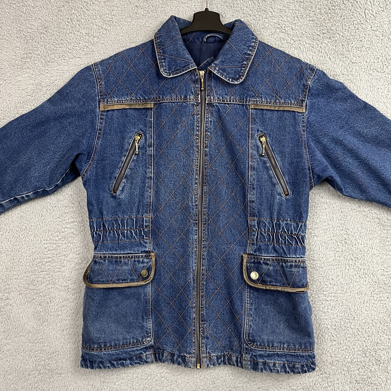 Vintage Retro Denim Jacket Womens Medium Oversized Western Ranchwear Chore 90s