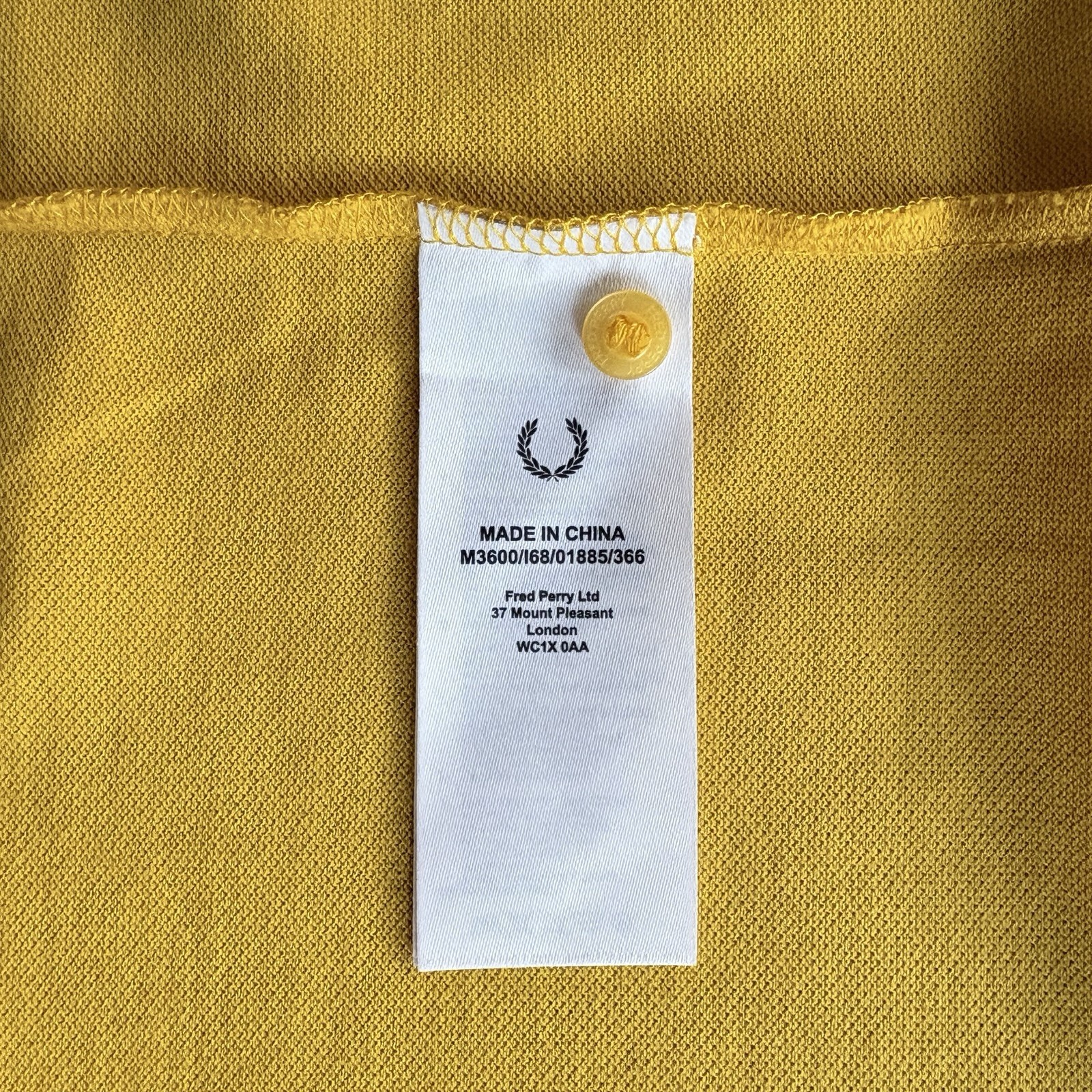 BNWT Fred Perry M3600 Short Sleeve Twin Tipped Polo Shirt Yellow Mens Size 2XL