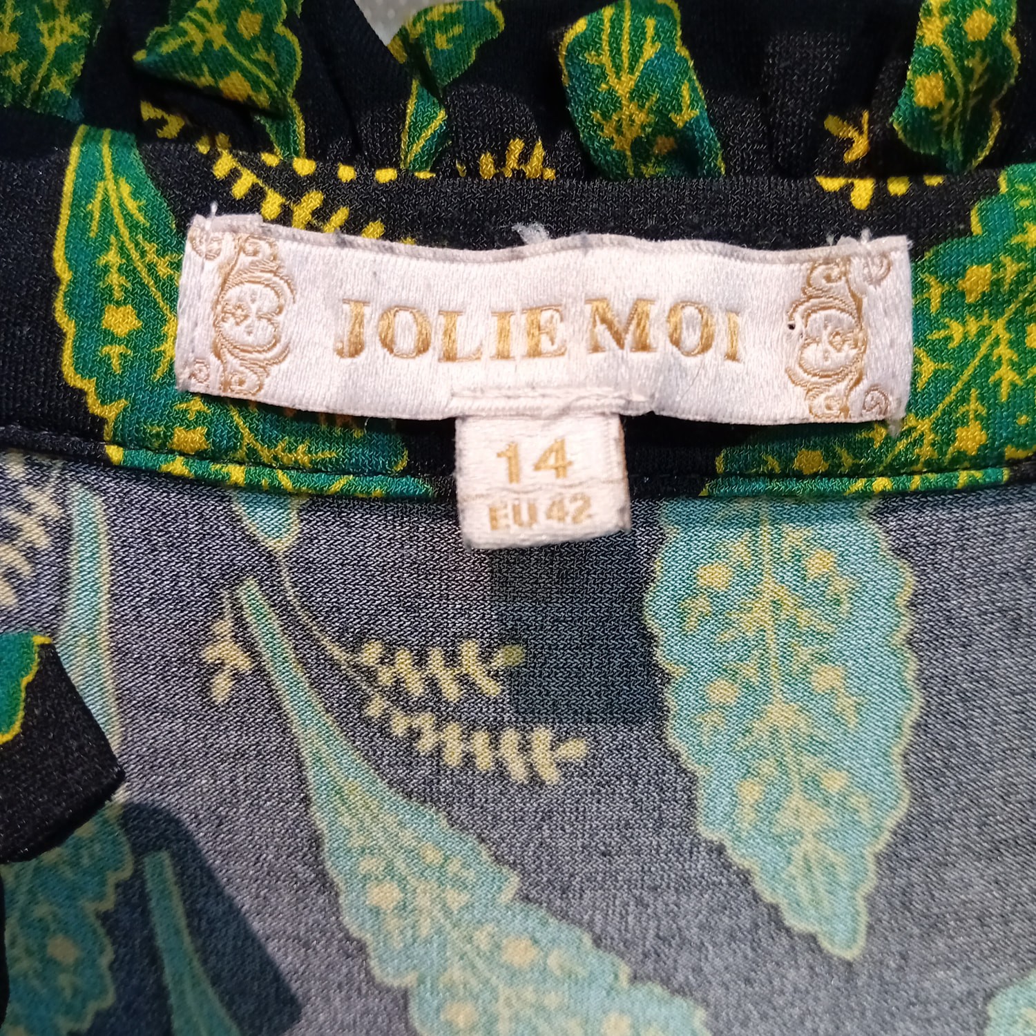 Jolie Moi Leaf Print Maxi Dress – Size 14 / EU 42