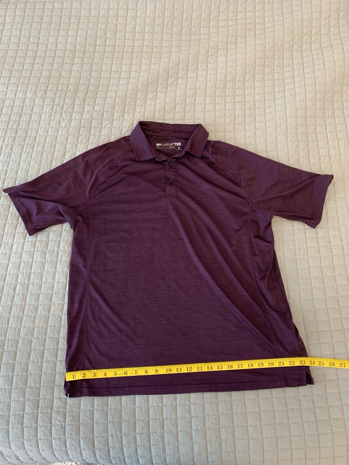 ARIAT TEK Heat Series Mens Large Burgandy Short Sleeve Polo Shirt