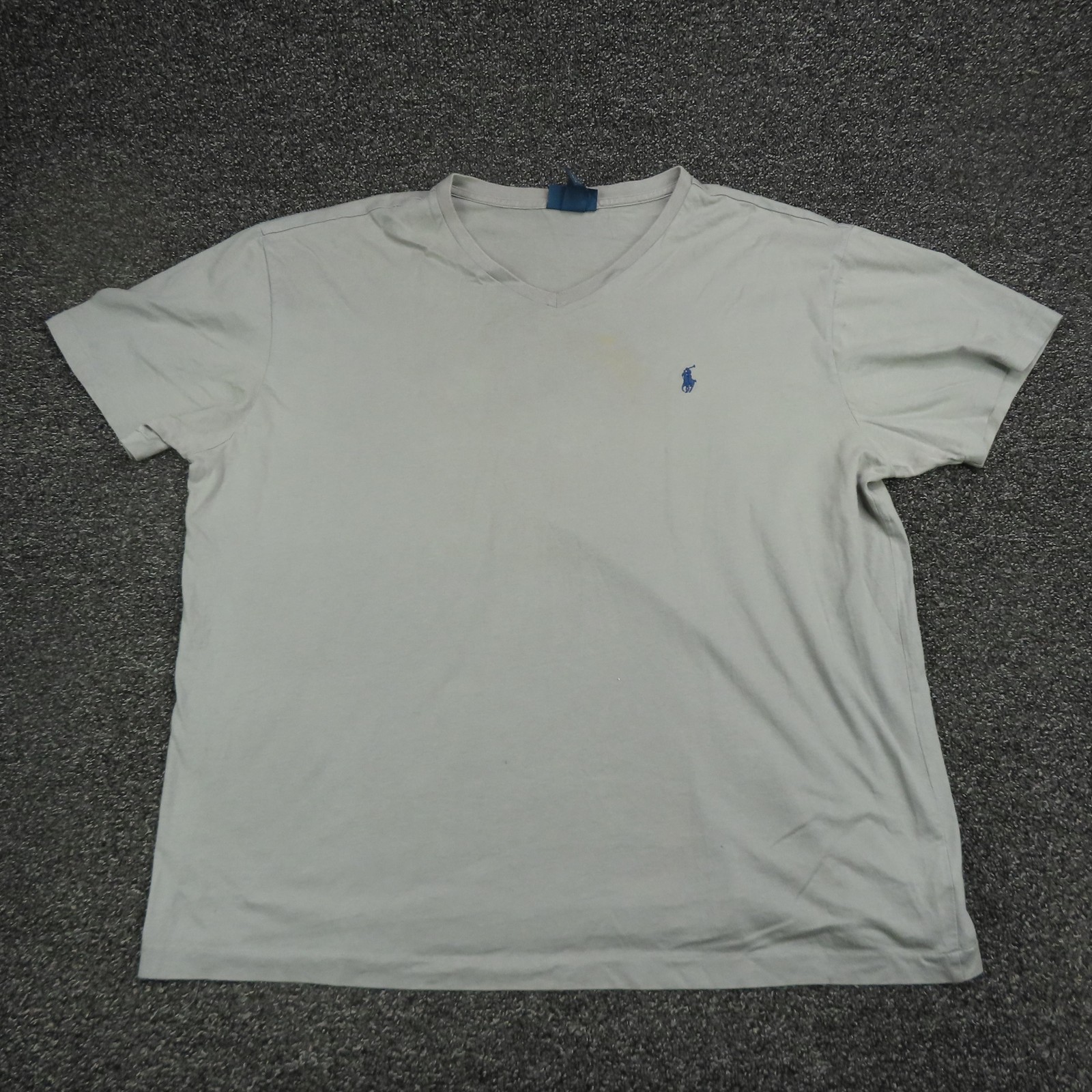 Polo Ralph Lauren Shirt Mens XL Gray Short Sleeve V Neck Embroidered Pony Cotton