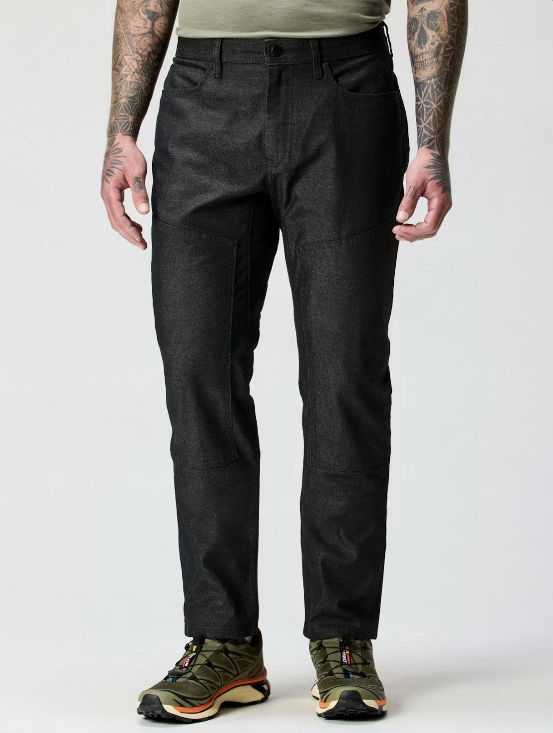 NWT Proof Huckberry Rover Double-Knee Work Pant Athletic Tapered Fit 34×32 Black