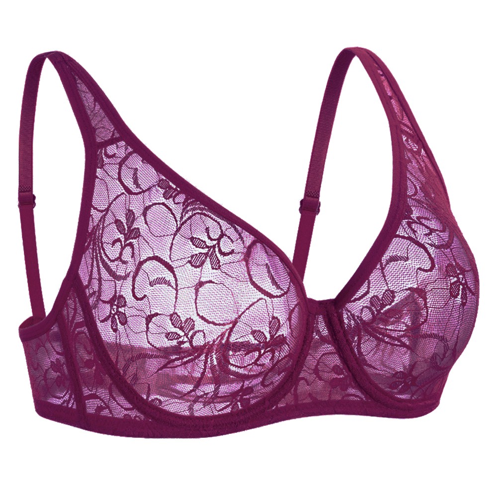 Comfy Bra Ultra Sheer Womens Bras See Through Brassiere Lace Sexy Lingerie BHS