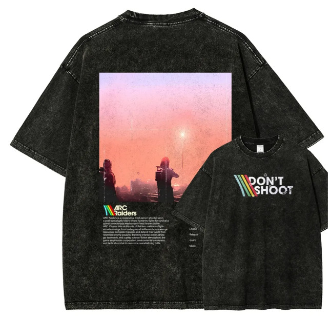 Retro Futuristic Duo Sunset Graphic Vintage Tee Streetwear Gift T-Shirt
